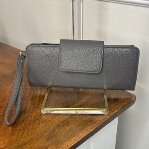 Gray Wristlet Long Wallet